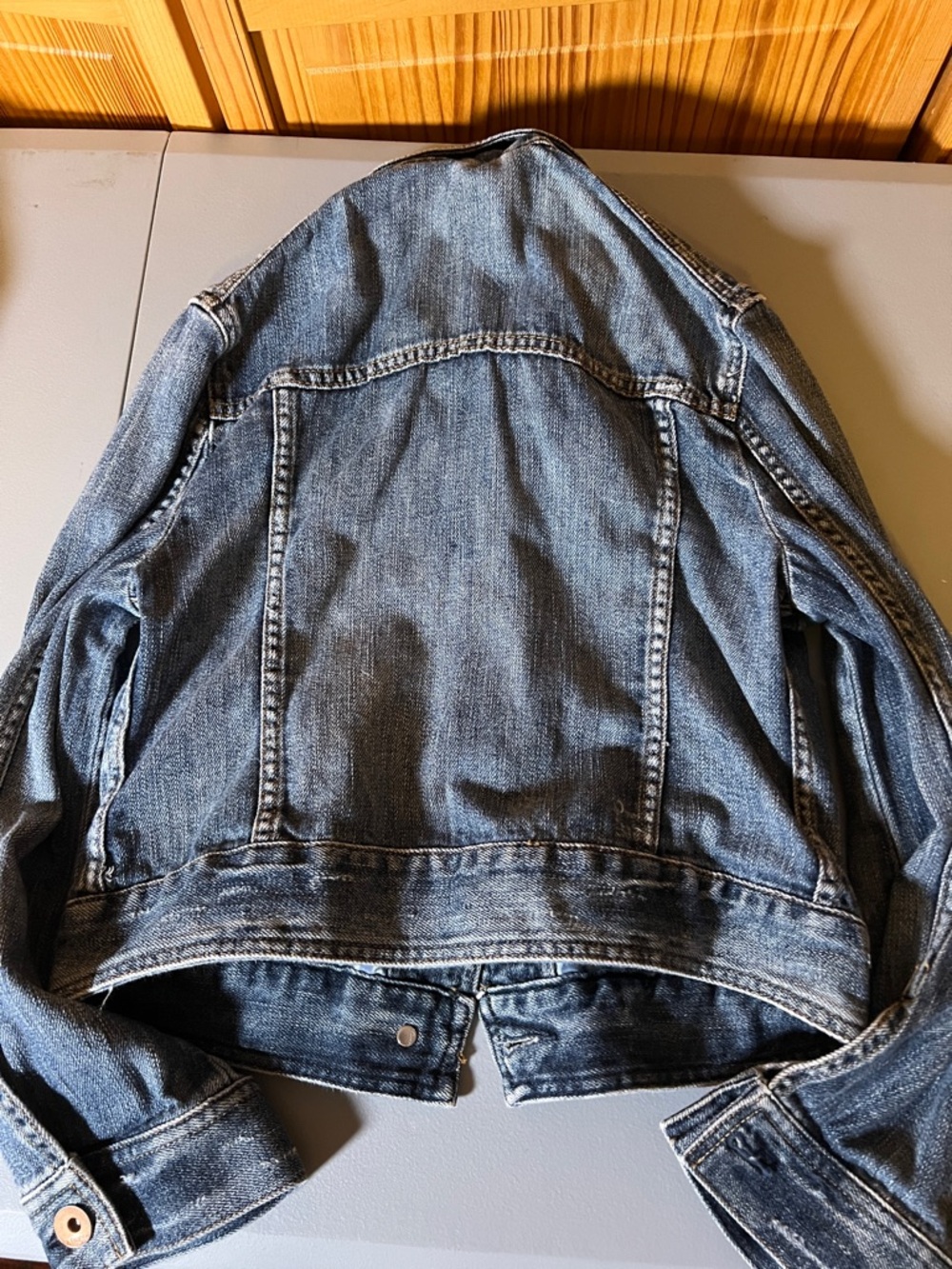 Express Distressed Cropped Jean Jacket, size S - Picture 11 of 16